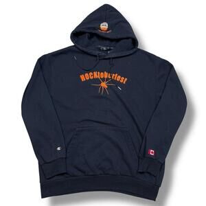 VTG Champion Hoodie HOCKtoberfest Black Orange Spider Embroidered Canada XL